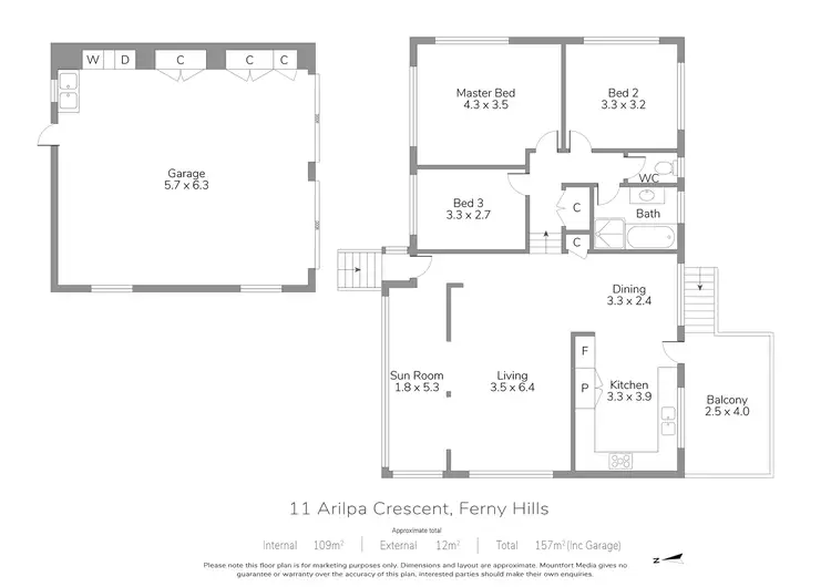Floorplan of Homely house listing, 11 Arilpa Crescent, Ferny Hills QLD 4055