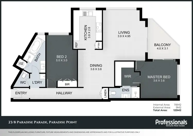 Floorplan of Homely apartment listing, 23/8 Paradise Parade, Paradise Point QLD 4216