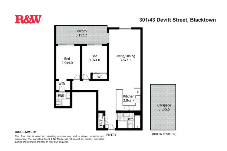 Floorplan of Homely apartment listing, 301/43 Devitt Street, Blacktown NSW 2148