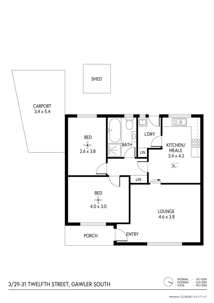Floorplan of Homely unit listing, 3/29-31 Twelfth Street, Gawler South SA 5118