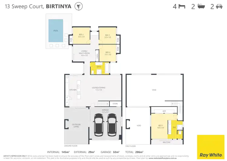 Floorplan of Homely house listing, 13 Sweep Court, Birtinya QLD 4575
