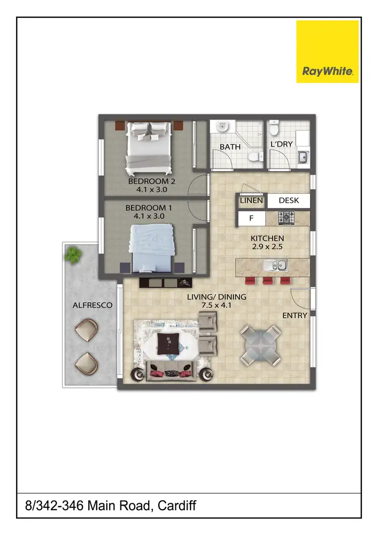 Floorplan of Homely apartment listing, 8/342-346 Main Road, Cardiff NSW 2285