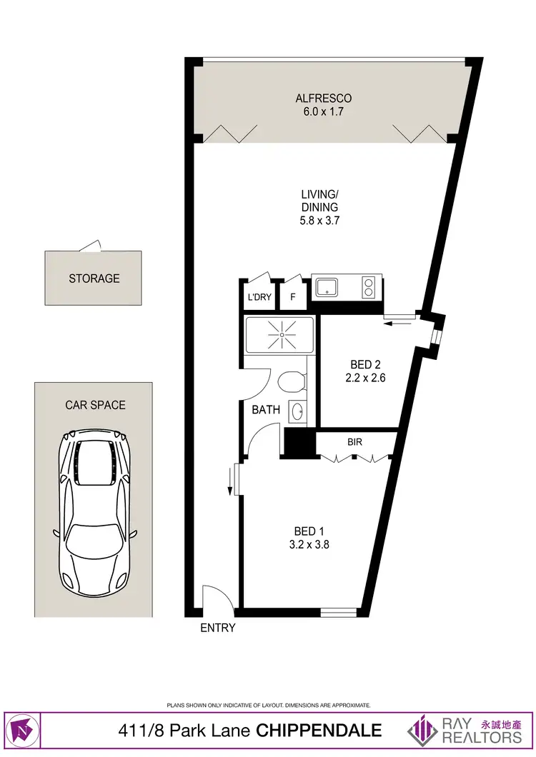 Floorplan of Homely apartment listing, 411/8 Park Lane, Chippendale NSW 2008