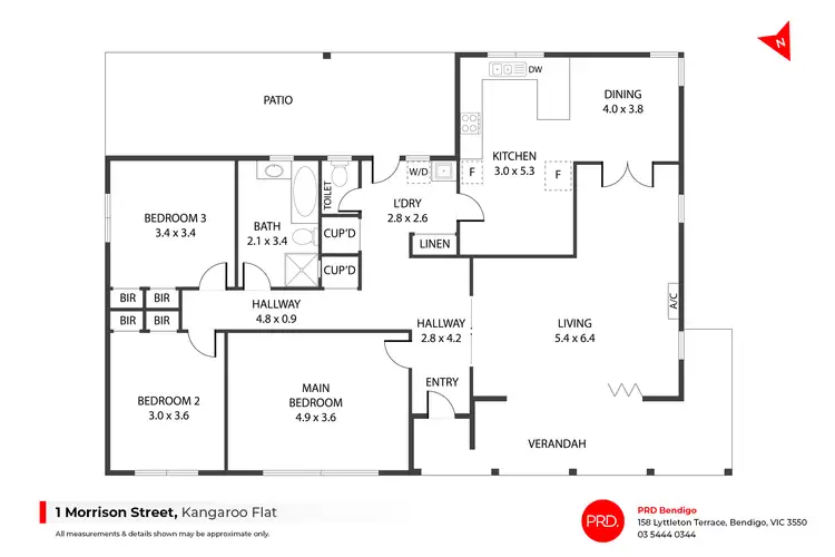 Floorplan of Homely house listing, 1 Morrison Street, Kangaroo Flat VIC 3555