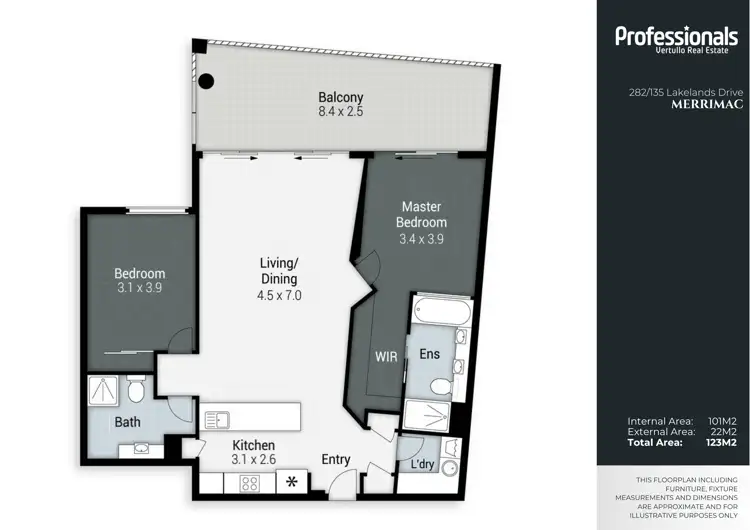 Floorplan of Homely apartment listing, 282/135 Lakelands Drive, Merrimac QLD 4226