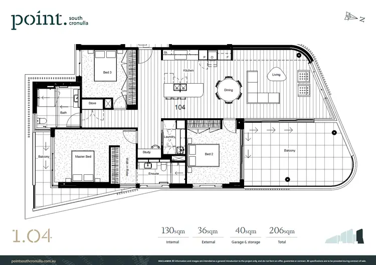 Floorplan of Homely apartment listing, 104/POINT 3 Elizabeth Pl, Cronulla NSW 2230