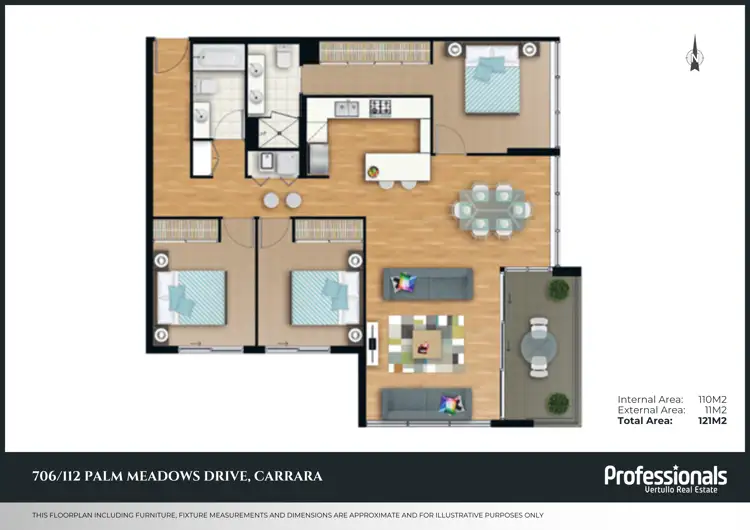 Floorplan of Homely apartment listing, 706/112 Palm Meadows Drive, Carrara QLD 4211