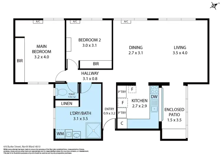 Floorplan of Homely unit listing, 4/6 Burke Street, North Ward QLD 4810