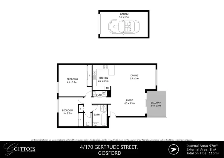 Floorplan of Homely apartment listing, 4/170-172 Gertrude Street, Gosford NSW 2250