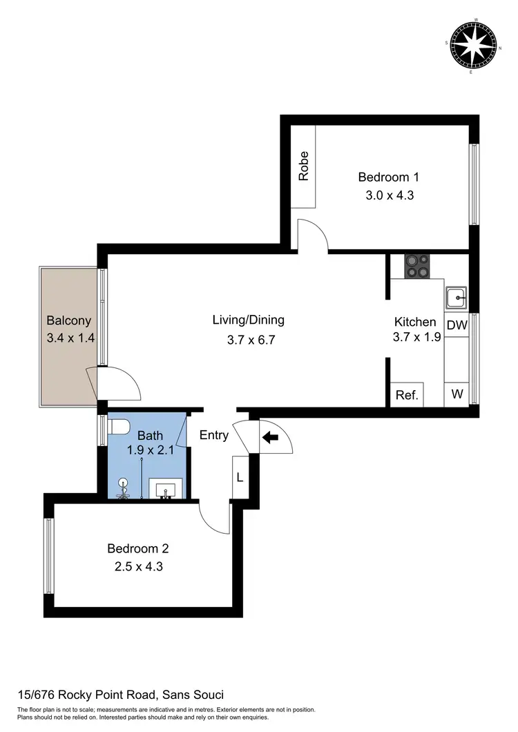 Floorplan of Homely unit listing, 15/676 Rocky Point Road, Sans Souci NSW 2219