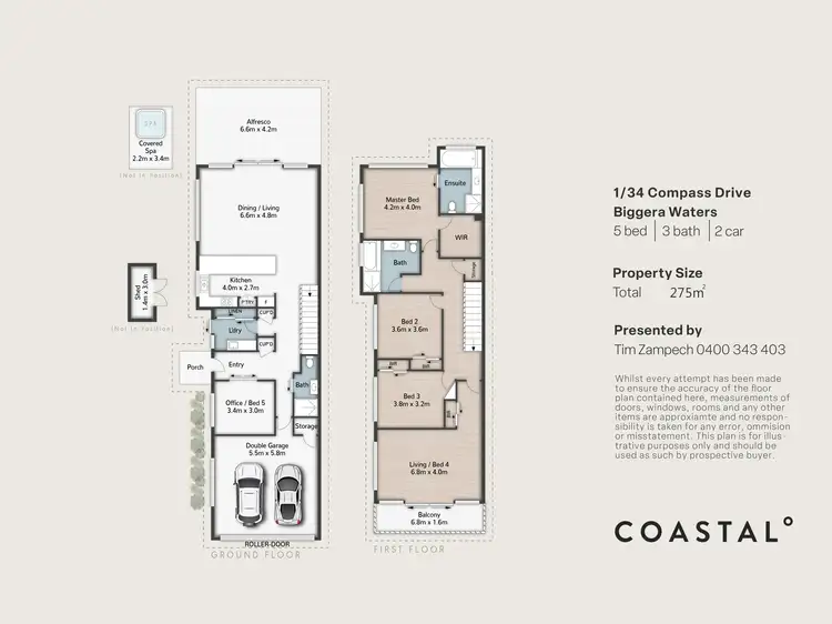 Floorplan of Homely semi-detached listing, 1/34 Compass Drive, Biggera Waters QLD 4216