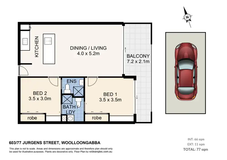 Floorplan of Homely apartment listing, 603/77 Jurgens Street, Woolloongabba QLD 4102