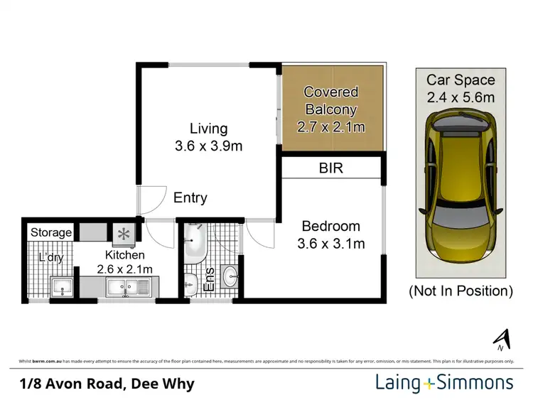 Floorplan of Homely unit listing, 1/8 Avon Road, Dee Why NSW 2099