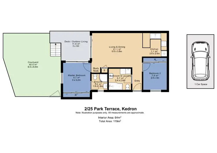 Floorplan of Homely unit listing, 2/25 Park Terrace, Kedron QLD 4031