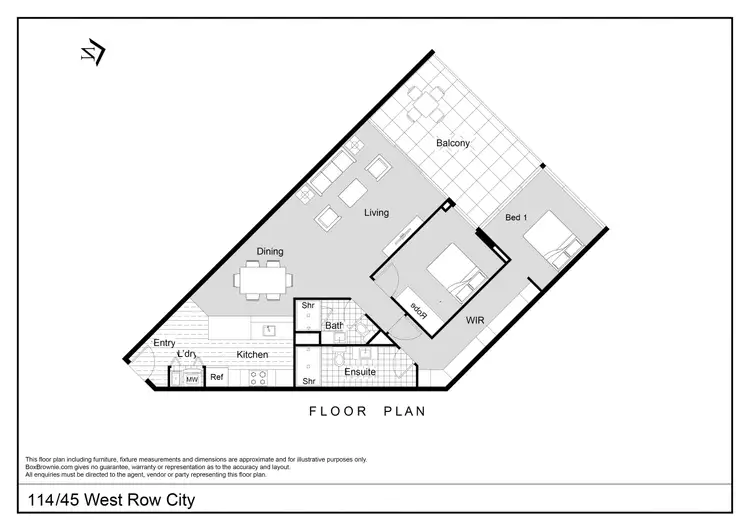 Floorplan of Homely apartment listing, 114/45 West Row, City ACT 2601