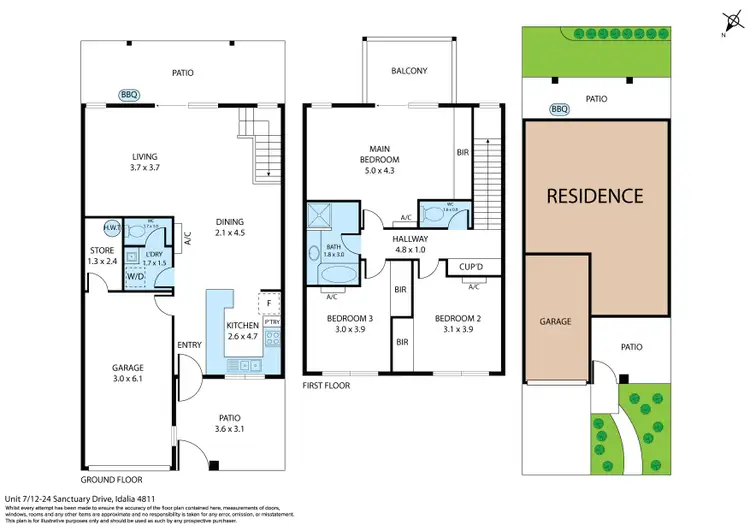 Floorplan of Homely unit listing, 7/12-24 Sanctuary Drive, Idalia QLD 4811