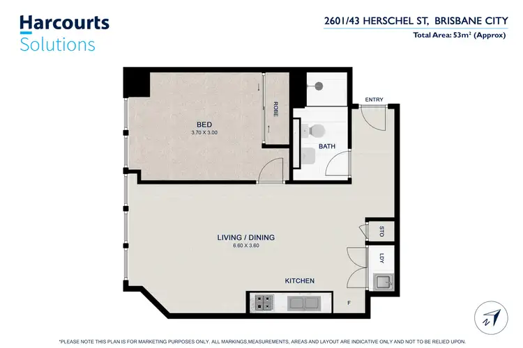 Floorplan of Homely apartment listing, 2601/43 Herschel Street, Brisbane City QLD 4000
