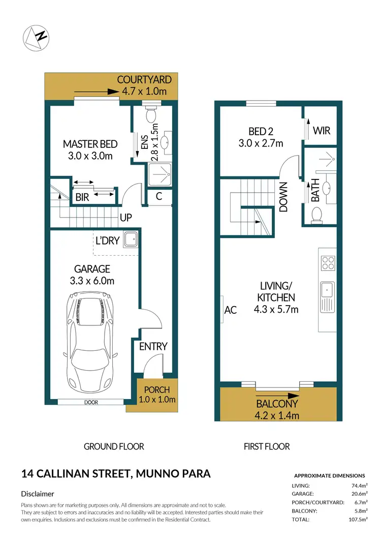 Floorplan of Homely townhouse listing, 14 Callinan Street, Munno Para SA 5115
