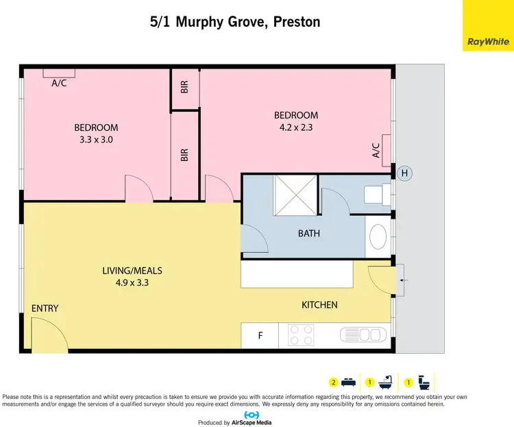 Floorplan of Homely unit listing, 5/1 Murphy Grove, Preston VIC 3072