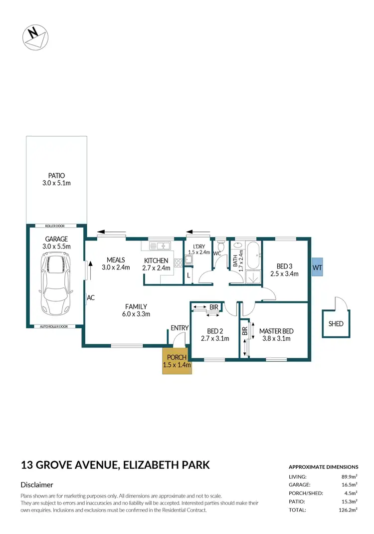 Floorplan of Homely house listing, 13 Grove Avenue, Elizabeth Park SA 5113