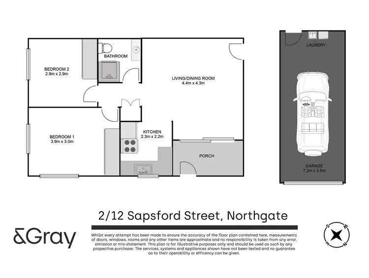 Floorplan of Homely unit listing, 2/12 Sapsford Street, Northgate QLD 4013