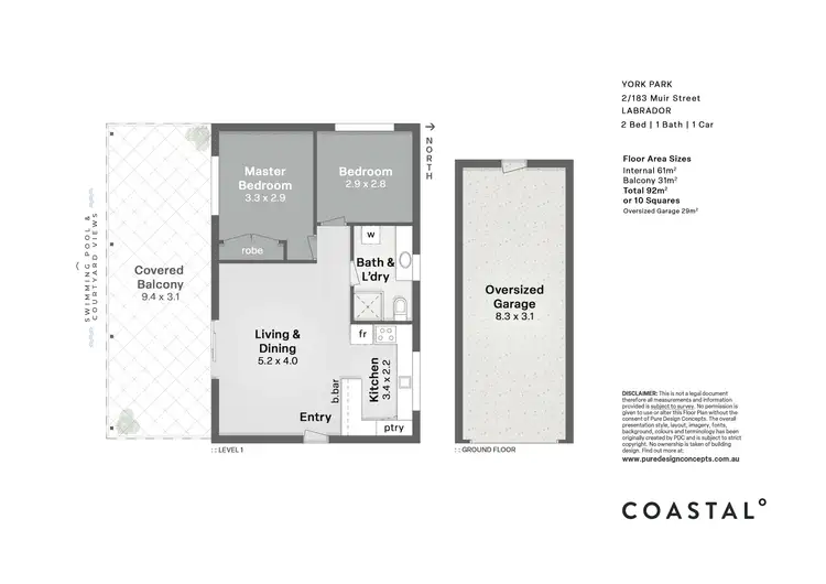 Floorplan of Homely unit listing, 2/183 Muir Street, Labrador QLD 4215