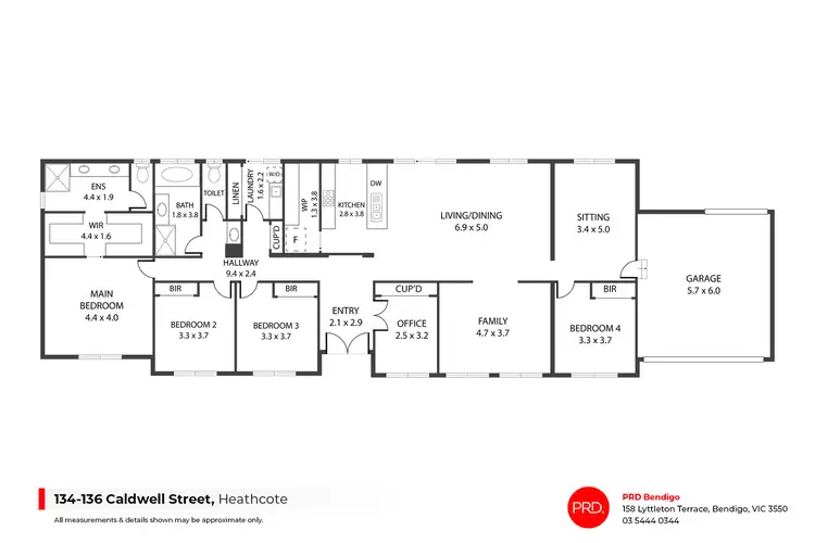 Floorplan of Homely house listing, 134-136 Caldwell Street, Heathcote VIC 3523