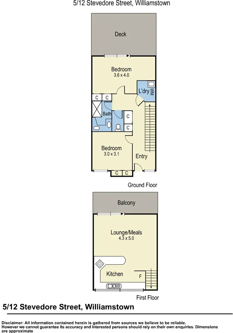 Floorplan of Homely townhouse listing, 5/12 Stevedore Street, Williamstown VIC 3016