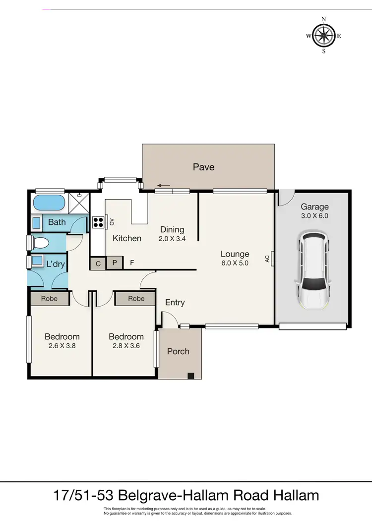 Floorplan of Homely unit listing, 17/51-53 Belgrave-Hallam Road, Hallam VIC 3803