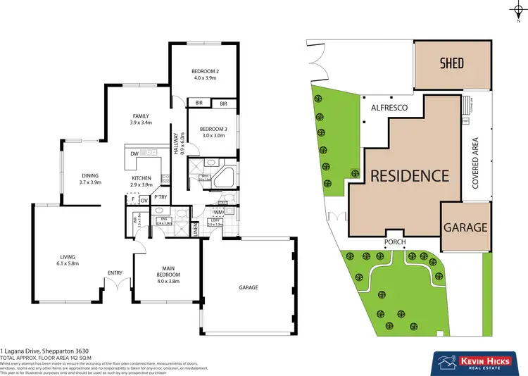 Floorplan of Homely house listing, 1 Lagana Drive, Shepparton VIC 3630