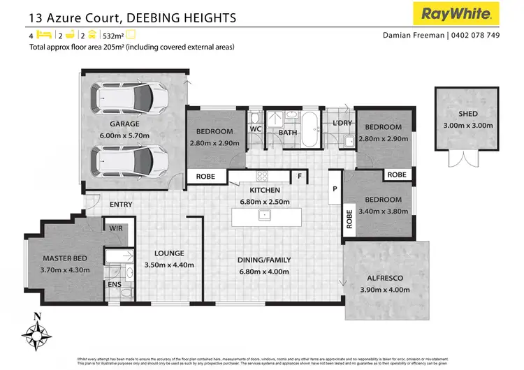 Floorplan of Homely house listing, 13 Azure Court, Deebing Heights QLD 4306