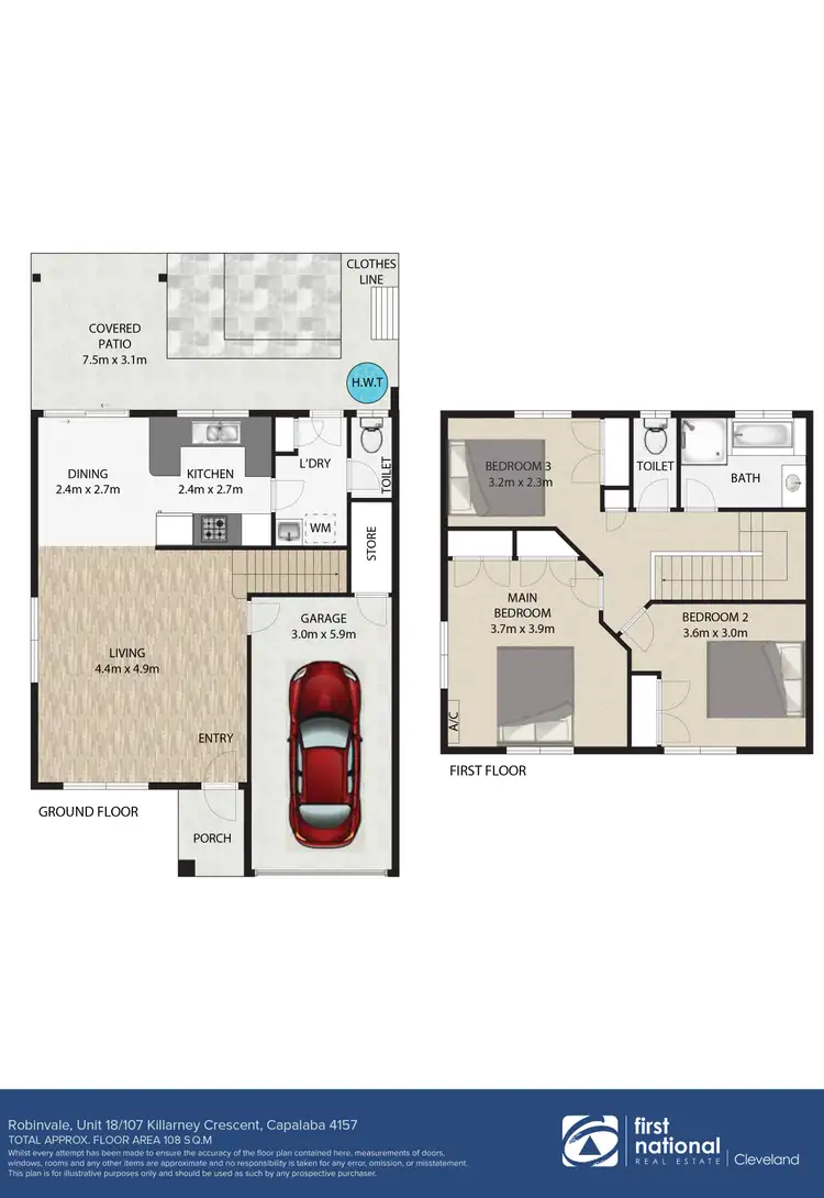 Floorplan of Homely townhouse listing, 18/107 Killarney Crescent, Capalaba QLD 4157