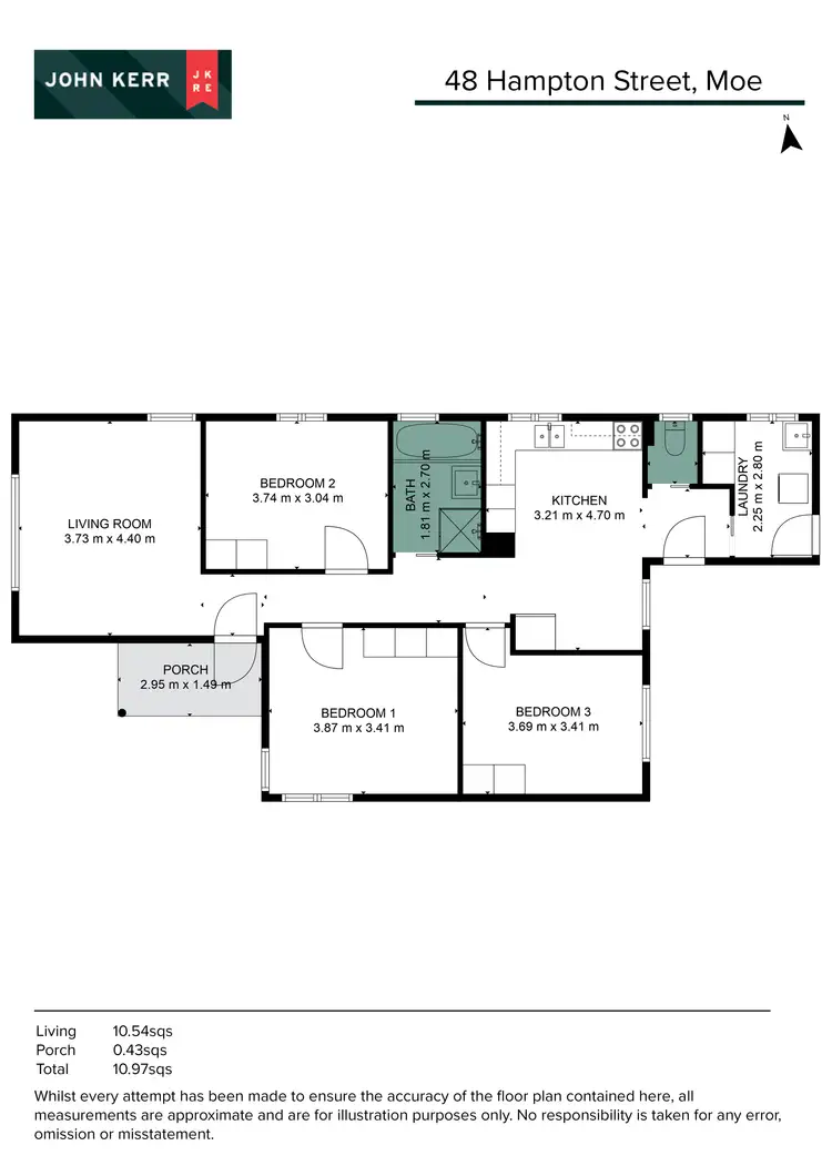 Floorplan of Homely house listing, 48 Hampton Street, Moe VIC 3825
