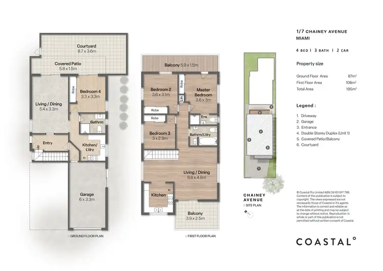 Floorplan of Homely semi-detached listing, 1/7 Chainey Avenue, Miami QLD 4220