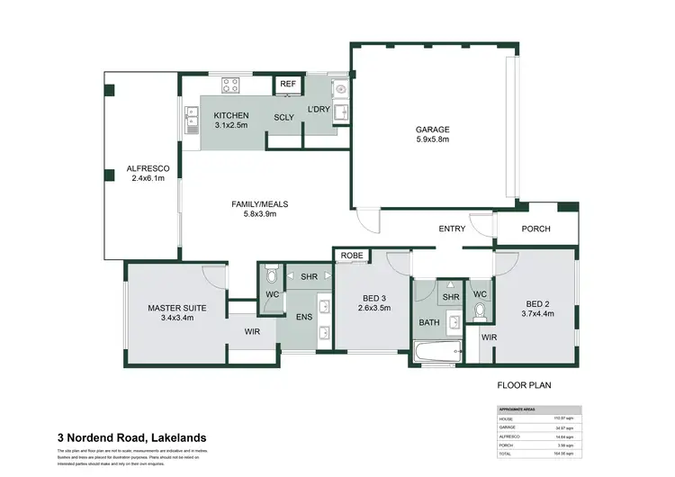 Floorplan of Homely house listing, 3 Nordend Road, Lakelands WA 6180