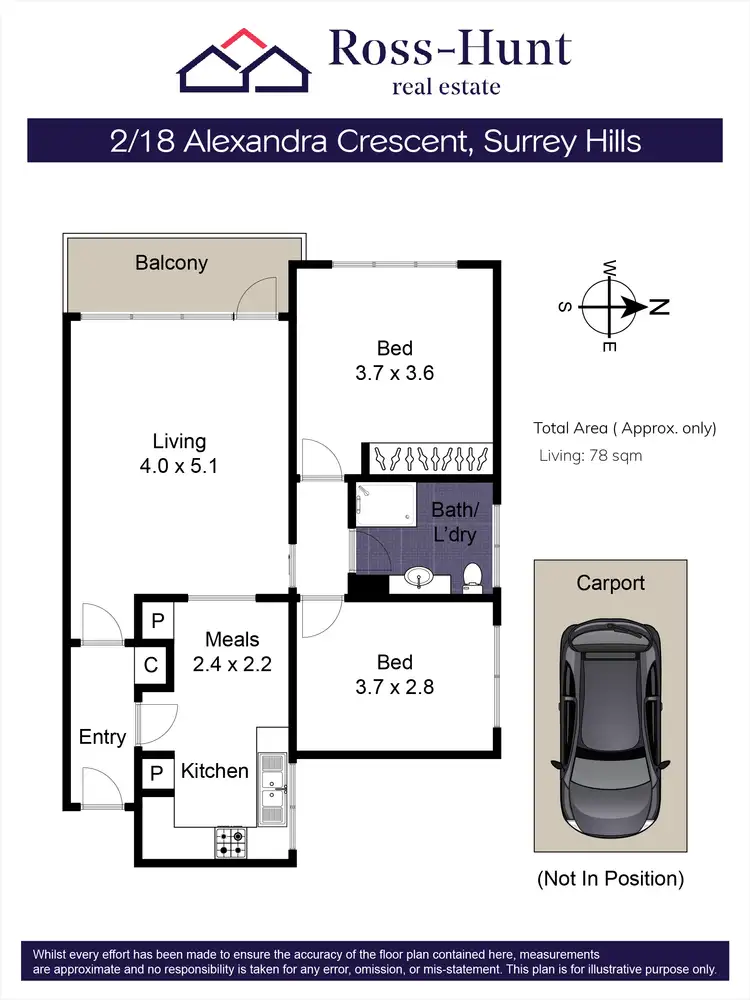 Floorplan of Homely apartment listing, 2/18 Alexandra Crescent, Surrey Hills VIC 3127