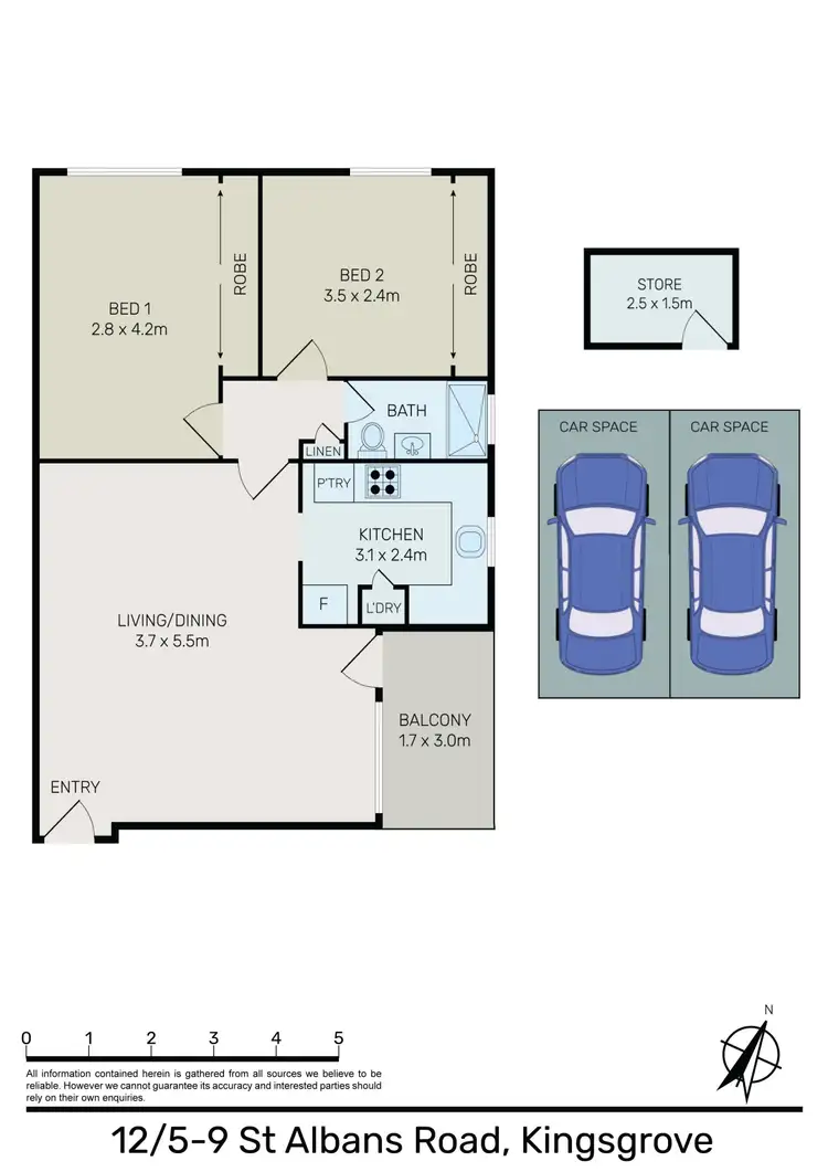 Floorplan of Homely apartment listing, 12/5-9 St Albans Road, Kingsgrove NSW 2208