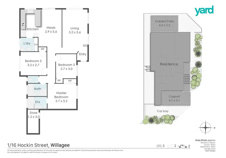 Floorplan of Homely villa listing, 1/16 Hockin Street, Willagee WA 6156