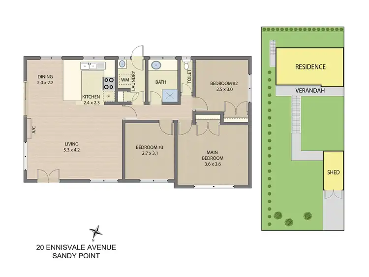 Floorplan of Homely house listing, 20 Ennisvale Ave, Sandy Point VIC 3959