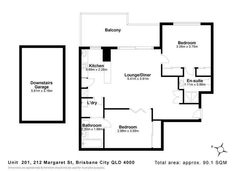 Floorplan of Homely apartment listing, 201/212 Margaret Street, Brisbane City QLD 4000