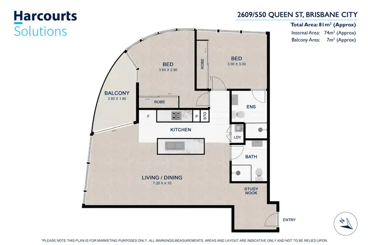 Floorplan of Homely apartment listing, 2609/550 Queen Street, Brisbane City QLD 4000