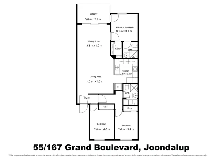 Floorplan of Homely apartment listing, 55/167 Grand Boulevard, Joondalup WA 6027