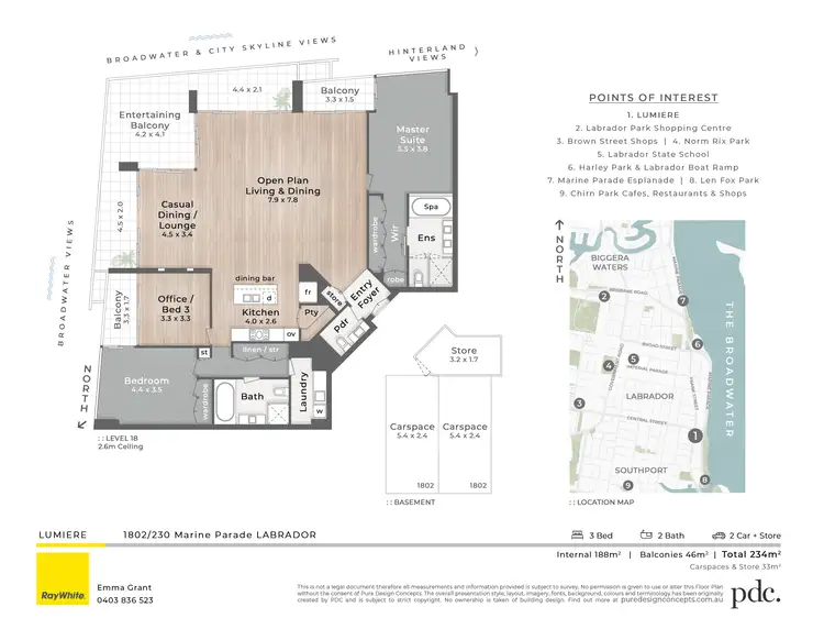 Floorplan of Homely apartment listing, 1802/230 Marine Parade, Labrador QLD 4215