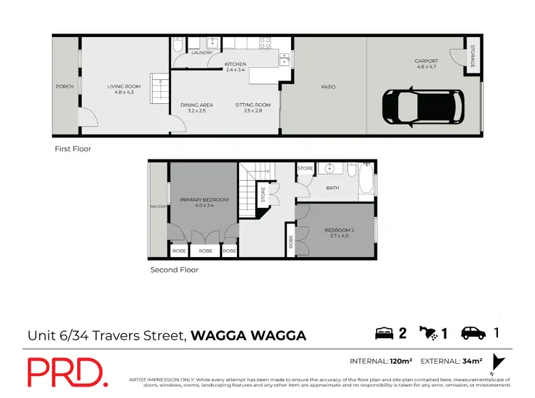 Floorplan of Homely townhouse listing, 6/34-42 Travers Street, Wagga Wagga NSW 2650