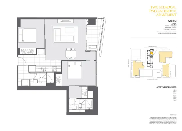 Floorplan of Homely apartment listing, 301/639 Lonsdale Street, Melbourne VIC 3000