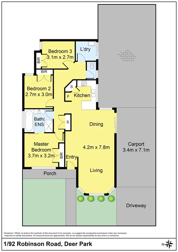 Floorplan of Homely unit listing, 1/92 Robinsons Road, Deer Park VIC 3023