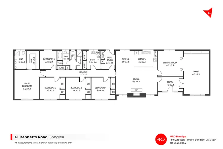 Floorplan of Homely house listing, 61 Bennetts Road, Longlea VIC 3551