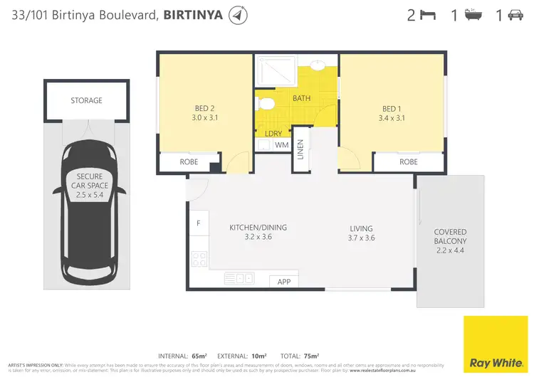 Floorplan of Homely unit listing, 33/101 Birtinya Boulevard, Birtinya QLD 4575