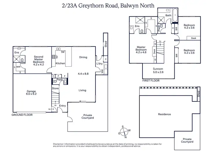 Floorplan of Homely townhouse listing, 2/23A Greythorn Road, Balwyn North VIC 3104