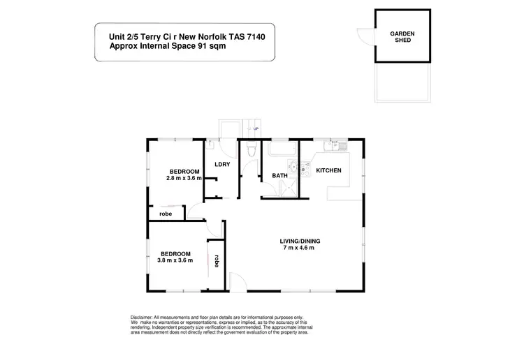 Floorplan of Homely unit listing, 2/5 Terry Circle, New Norfolk TAS 7140